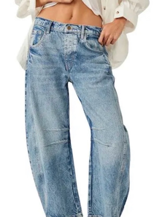 We The Free Denim - Free People We the Free Good Luck barrel jeans sz 27